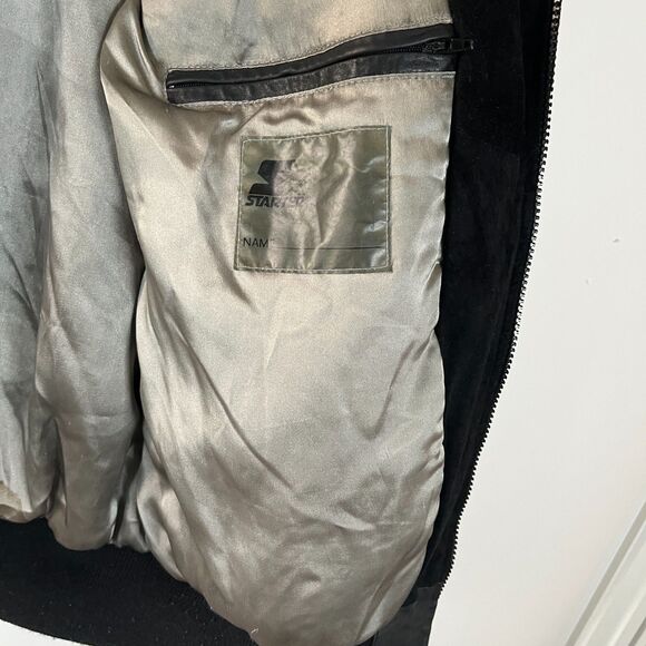 Vintage Oakland Raiders Suede Leather Jacket 80s 90s Varsity Medium Football - Picture 8 of 11